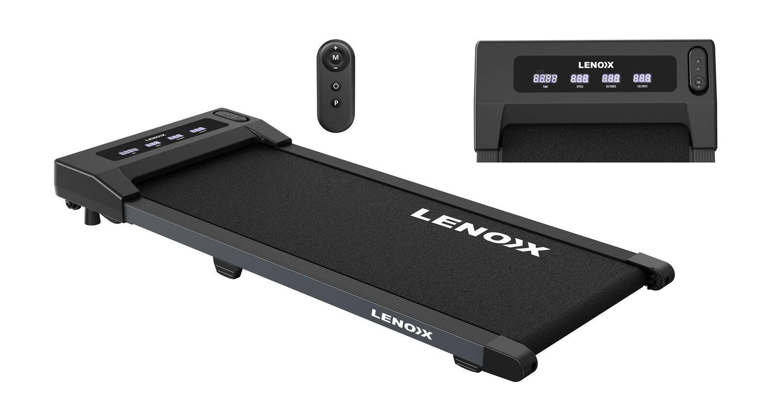 Lenoxx 1.5 Hp Electric Walking Pad Treadmill With Remote Control And Display Screen Treadmills