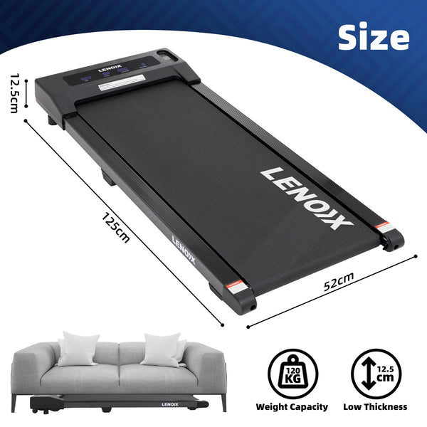 Lenoxx 1.5 Hp Electric Walking Pad Treadmill With Remote Control And Display Screen Treadmills