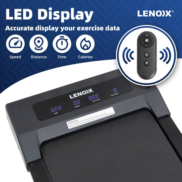 Lenoxx 1.5 Hp Electric Walking Pad Treadmill With Remote Control And Display Screen Treadmills