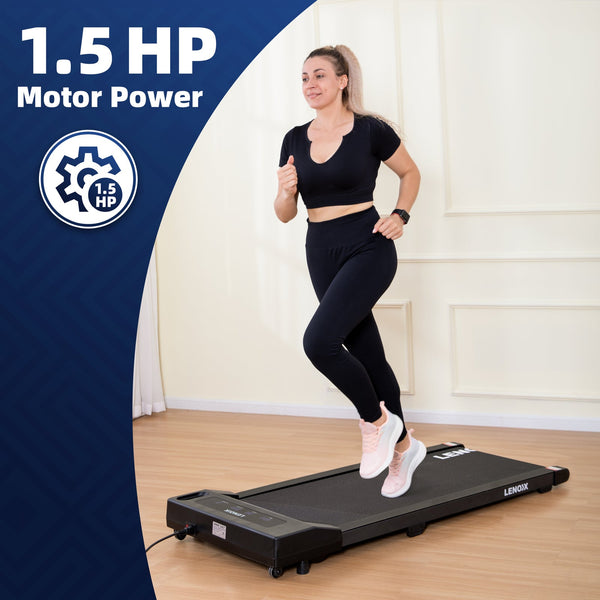 Lenoxx 1.5 Hp Electric Walking Pad Treadmill With Remote Control And Display Screen Treadmills
