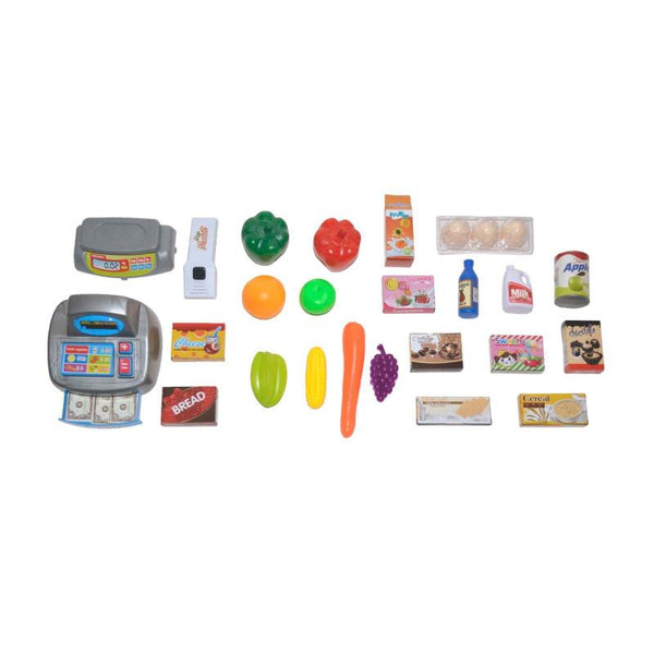 Gem Toys Children's Home Supermarket W/ Cash Register Trolly Fruit & More Pretend Shops