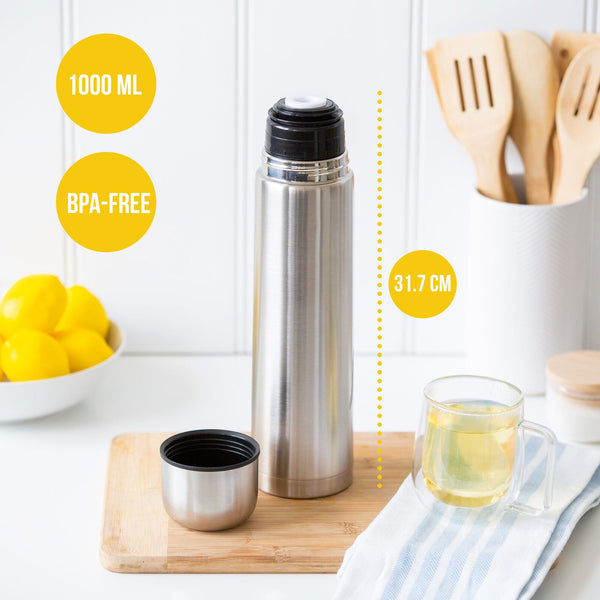 1L Stainless Steel Vacuum Flask Insulated Drink Container Water Bottles & Vacuum Flasks
