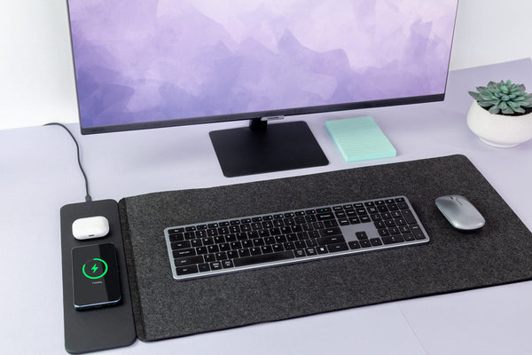 Reversible Wireless Fast Charging Desktop Mat For Smartphones And Earbuds Chargers & Cradles