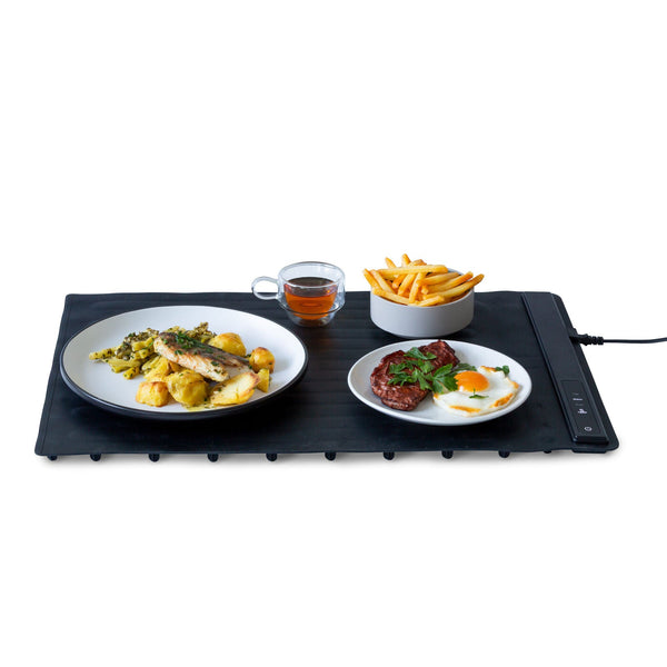 Electric Warming Mat Adjustable 3 Level Heat Rollable & Portable Hot Plates Pad Countertop Food Warmers