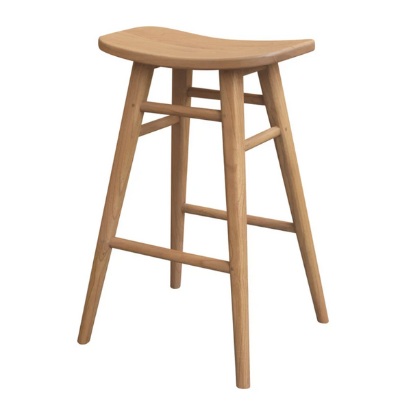 Aria Oval Solid Mindi Kitchen Counter Stool (Natural) Benches Bar Stools