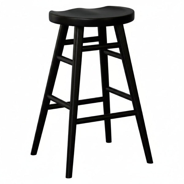 Scandinavian Timber Kitchen Counter Stool Black Benches Bar Stools