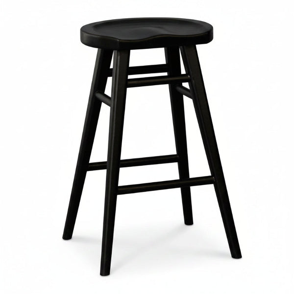 Scandinavian Timber Kitchen Counter Stool Black Benches Bar Stools