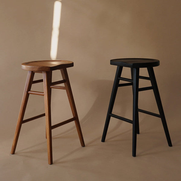 Scandinavian Timber Kitchen Counter Stool Black Benches Bar Stools