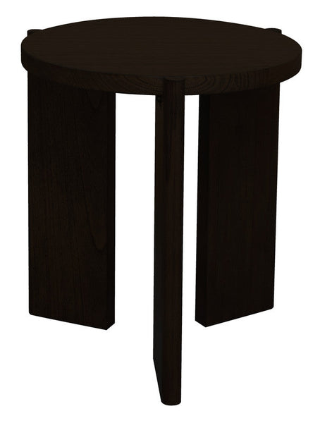 Apollo Round Solid Timber Side Table (Black) Side Tables