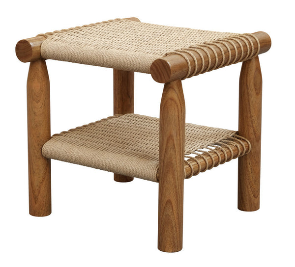 Kelly Handwoven Rattan Lamp Table (Almond) Side Tables