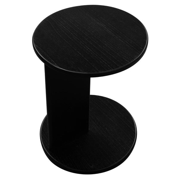 Brentwood Round Solid Timber Lamp Table (Black) Side Tables