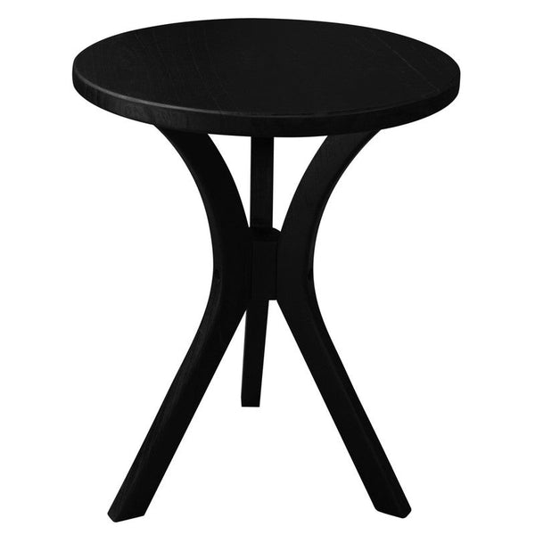 Small Black Gatsby Round Side Table Solid Timber Side Tables