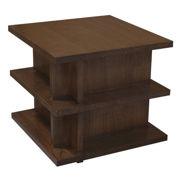 Centrum Hudson Oversized Square Side Table Walnut Side Tables