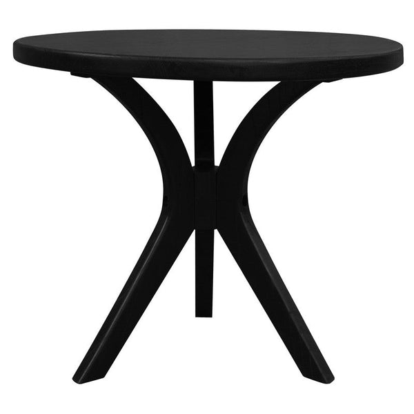 Gatsby Round Side Table Large Black Solid Wood Furniture Side Tables