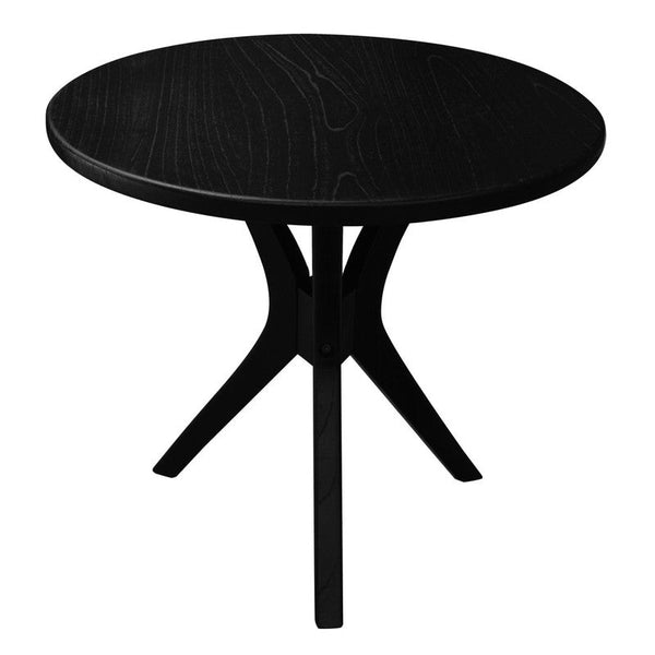 Gatsby Round Side Table Large Black Solid Wood Furniture Side Tables