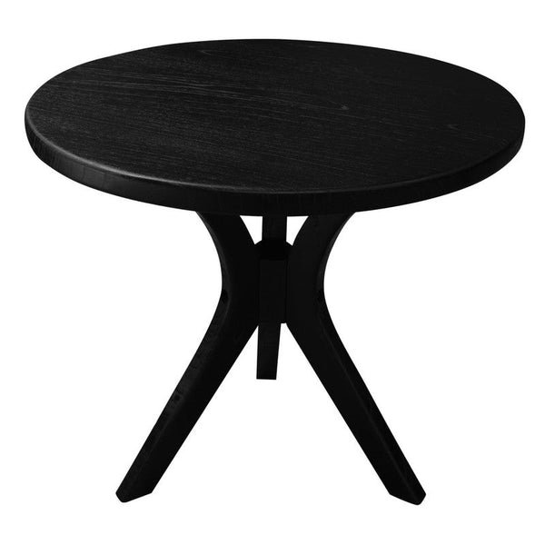Gatsby Round Side Table Large Black Solid Wood Furniture Side Tables