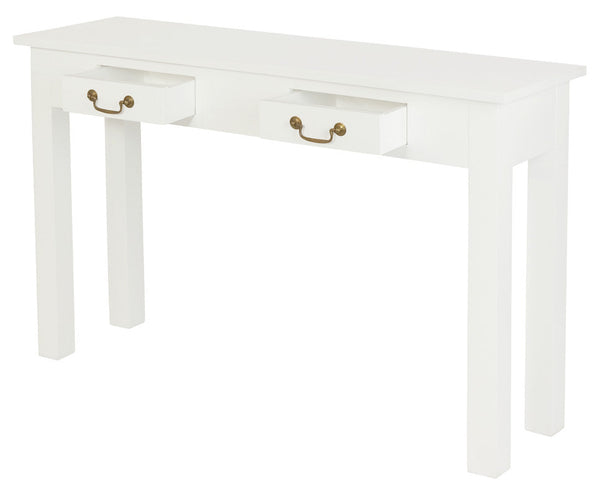 2 Drawer Straight Leg Sofa/Hall Table (White) Hall Tables