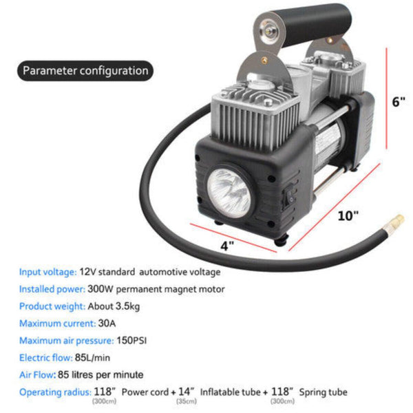 4Wd Car Pump Truck 12V 150Psi Air Compressor Portable Tyre Deflator Inflator Air Compressors