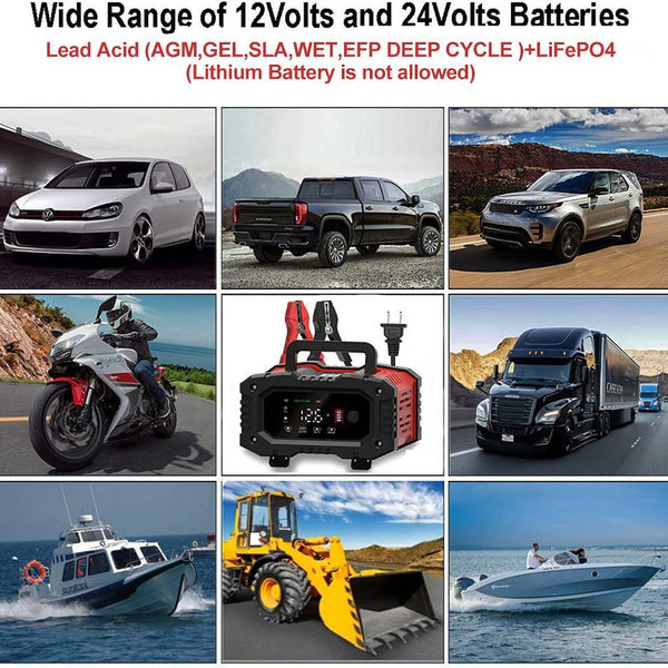 12V 20A Smart Car Battery Charger For Lead Acid And Lifepo4 Batteries