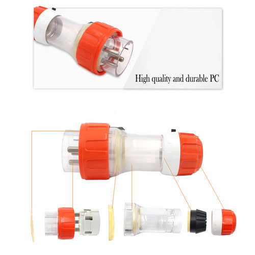 32 Amp 5M Pin Extension Lead Single Phase 250V Rubber Cable Male/Female Plug Power Strips & Surge Protectors