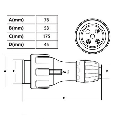 32 Amp 5M Pin Extension Lead Single Phase 250V Rubber Cable Male/Female Plug Power Strips & Surge Protectors