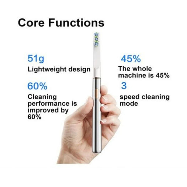 Pink Miroooo Electric Toothbrush With 2 Brush Heads Travel Case Sonic Electric Toothbrushes