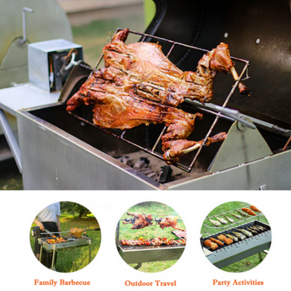 Electric Bbq Rotisserie Motor Spit Stainless Steel Campfire Au Plug Barbecues Grills & Smokers