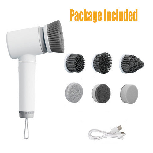 Cordless Electric Spin Scrubber With 6 Head Kit For Auto Cleaning Mops Brooms & Scrubbers