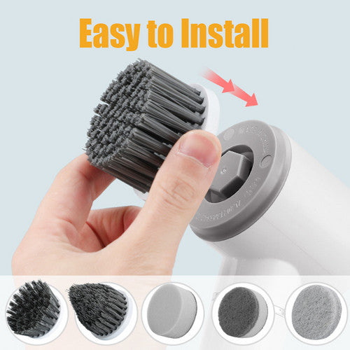 Cordless Electric Spin Scrubber With 6 Head Kit For Auto Cleaning Mops Brooms & Scrubbers
