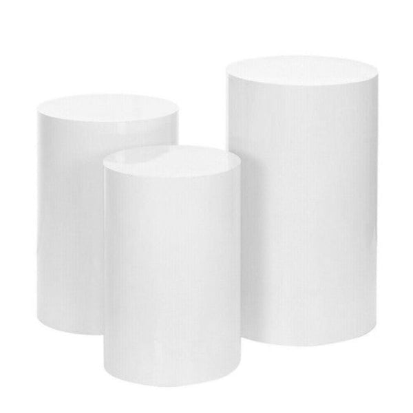 3Pcs Metal Round Plinth Cylinder Pedestal Stand Wedding Decoration Cake Flower Venue Decorations