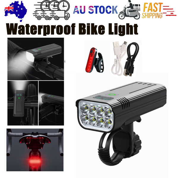 Waterproof Bike Light Set With Digital Battery Display Aluminum Alloy 360A Mount Lights & Reflectors