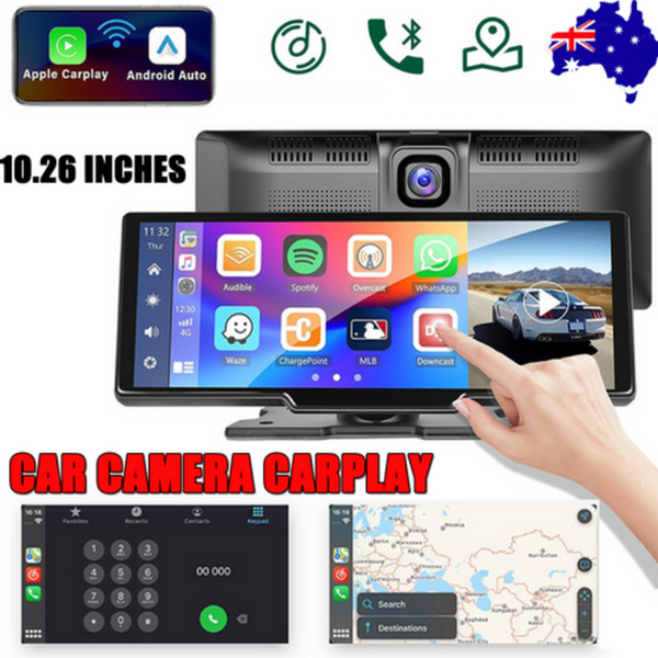 10.26 Inch 4K Car Camera Carplay Android Auto Locator Technology Navigation Dashboard Recorder Video In Dash Units W/O Gps