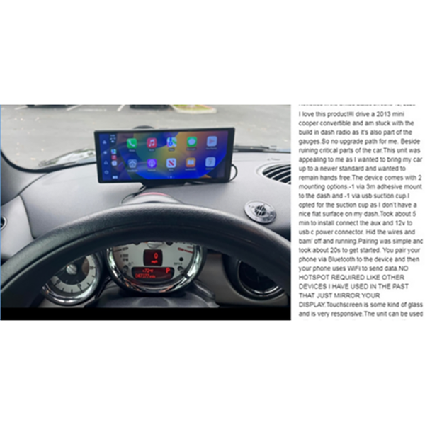 10.26 Inch 4K Car Camera Carplay Android Auto Locator Technology Navigation Dashboard Recorder Video In Dash Units W/O Gps