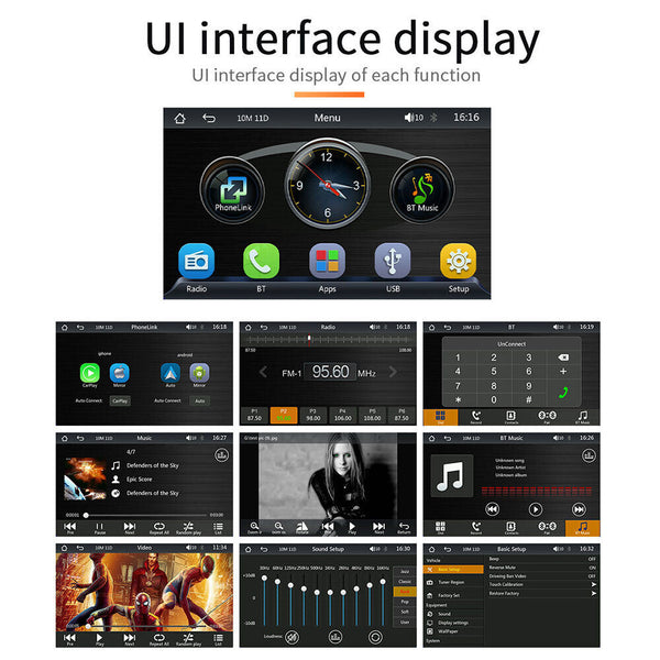 7 Inch Wireless Apple Car Play Android Auto Touch Screen Radio Stereo Video In Dash Units W/O Gps
