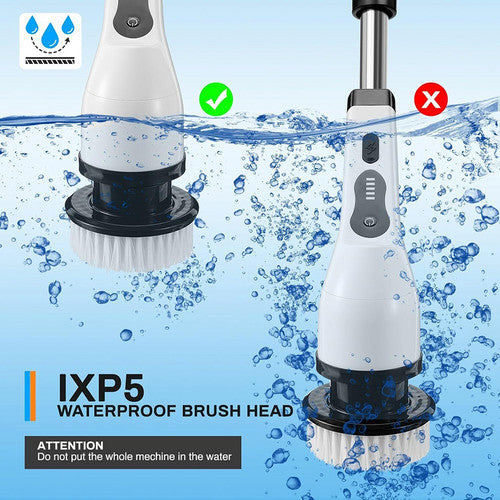 9In1 Electric Spin Scrubber Turbo Cleaning Brush Cordless Chargeable Tool Mops Brooms & Scrubbers