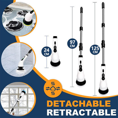 9In1 Electric Spin Scrubber Turbo Cleaning Brush Cordless Chargeable Tool Mops Brooms & Scrubbers