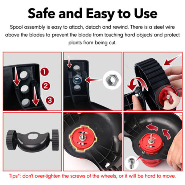 3In1 Cordless Grass Trimmer Lawn Brush Cutter Whipper Snipper With 2 Battery String Trimmers