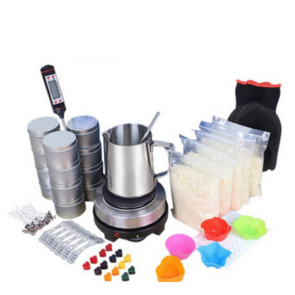 Diy Candle Making Kit 1Kg Wax Bean Electric Melter Pouring Pot Thermometer Candle & Soap Making Kits