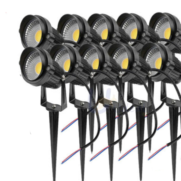 10X 12V Led Waterproof Garden Spotlights Outdoor Landscape Flood Lights Cool White Spike Yard Lamps Landscape & Walkway Lights