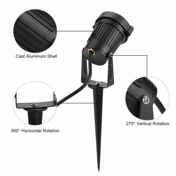 10X 12V Led Waterproof Garden Spotlights Outdoor Landscape Flood Lights Cool White Spike Yard Lamps Landscape & Walkway Lights