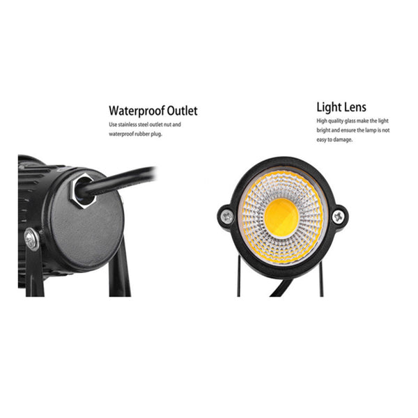 10X 12V Led Waterproof Garden Spotlights Outdoor Landscape Flood Lights Cool White Spike Yard Lamps Landscape & Walkway Lights
