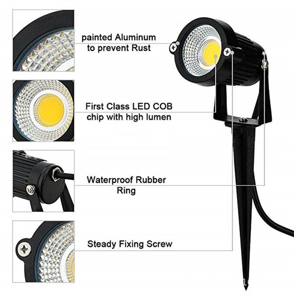10Pcs 12V Led Waterproof Outdoor Garden Spotlights Landscape Light Flood Lights Cool White Landscape & Walkway Lights