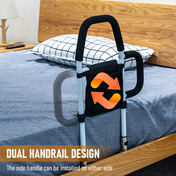 Bed Rail Safety Assist For Elderly Adults With Storage Pocket Headboards & Footboards