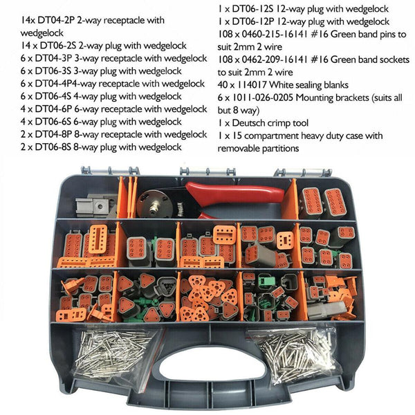 550Pcs Deutsch Plug Tool Kit Dt Connector With Genuine Automotive Crimp Wire & Cable Connectors