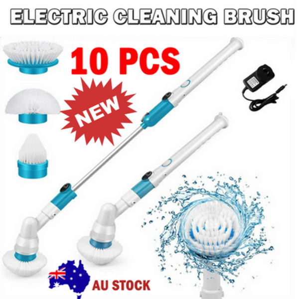10Pcs Rechargeable Spin Scrubber Electric Turbo Cleaning Brush Cordless Kit Mops Brooms & Scrubbers