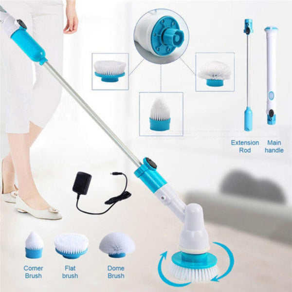 10Pcs Rechargeable Spin Scrubber Electric Turbo Cleaning Brush Cordless Kit Mops Brooms & Scrubbers
