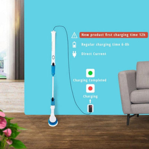 2Pcs Rechargeable Spin Scrubber Electric Turbo Cleaning Brush Cordless Kit Cleaning Brushes
