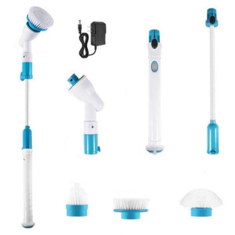 2Pcs Rechargeable Spin Scrubber Electric Turbo Cleaning Brush Cordless Kit Cleaning Brushes