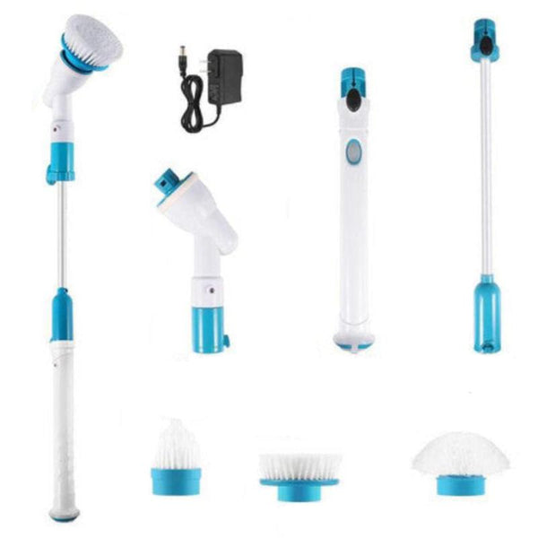 2Pcs Rechargeable Spin Scrubber Electric Turbo Cleaning Brush Cordless Kit Cleaning Brushes