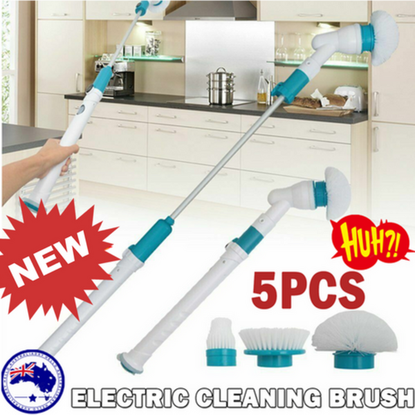 5Pcs Rechargeable Spin Scrubber Electric Turbo Cleaning Brush Cordless Kit Mops Brooms & Scrubbers